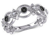 Black and White Diamond Ring 1/6 Carat (ctw) in Sterling Silver